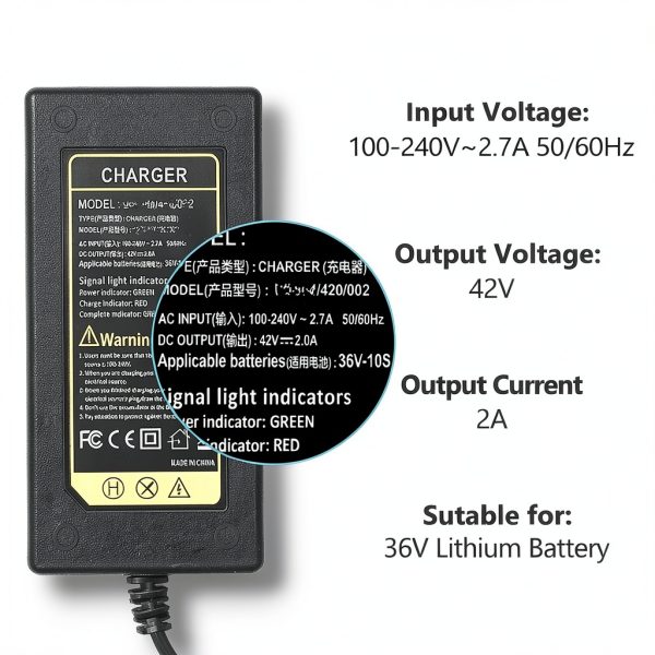 Lianyunda 42V 2A Scooter Charger Universal 7 Plugs Fast-2