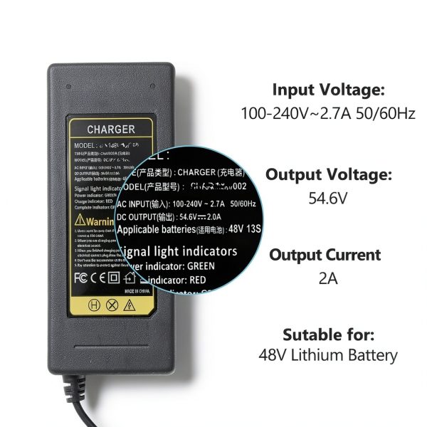 Pinkind 54.6V Scooter Battery Charger Universal 7 Plugs-2